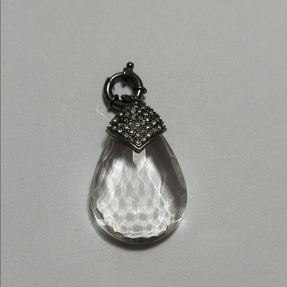 3/$18 Elegant Silver Rhinestone teardrop Necklace Pendant